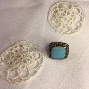 SILVER 925 TURQUOISE RING SZ